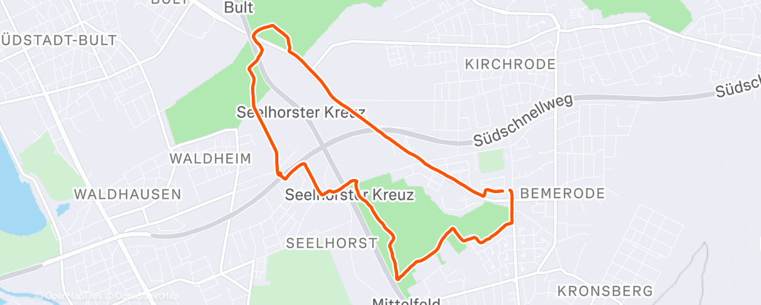 Map of the activity, Lunch Run