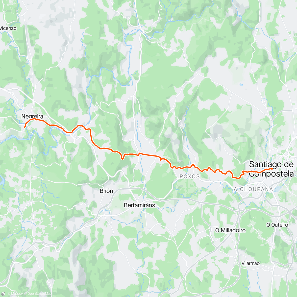 Map of the activity, 7. Etappe Camino Fisterra