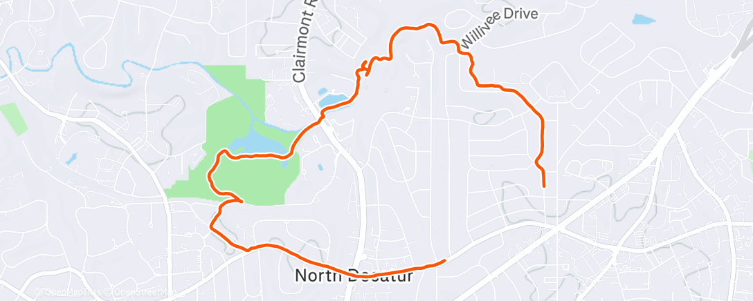 Map of the activity, Morning Run