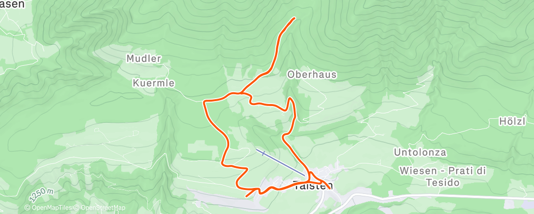 Map of the activity, Morning Hike
