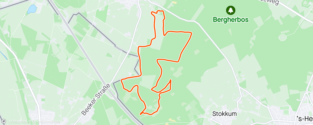 Map of the activity, Beekse trailrun met Patricia