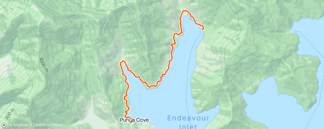 Map of the activity, Day 2 Queen Charlotte track