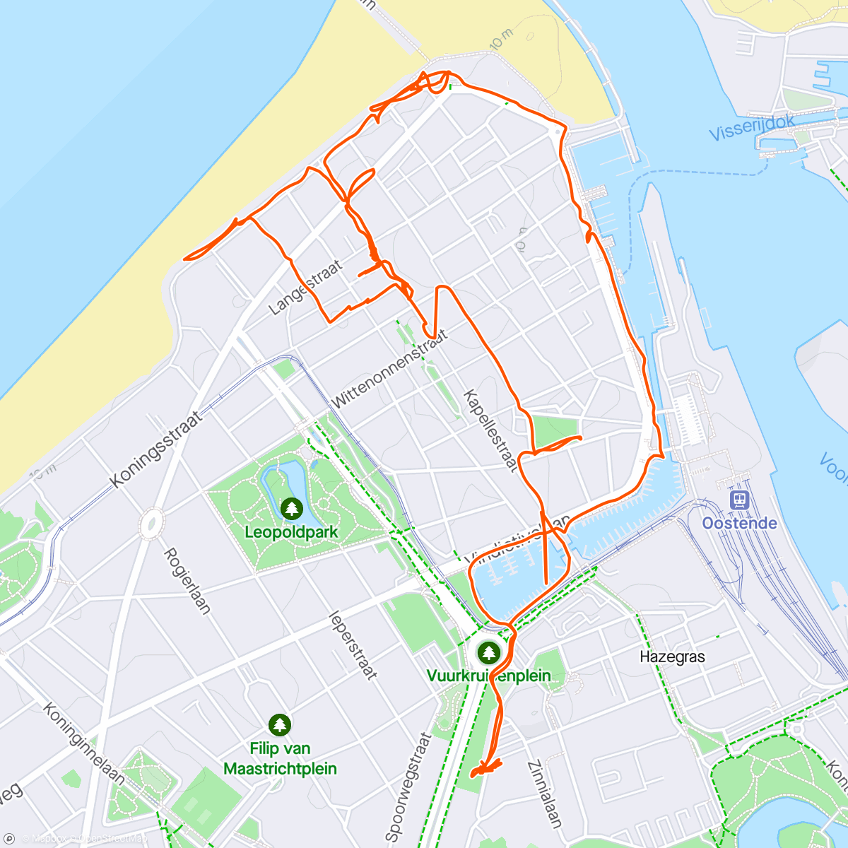 Map of the activity, Остенде. Бельгия.