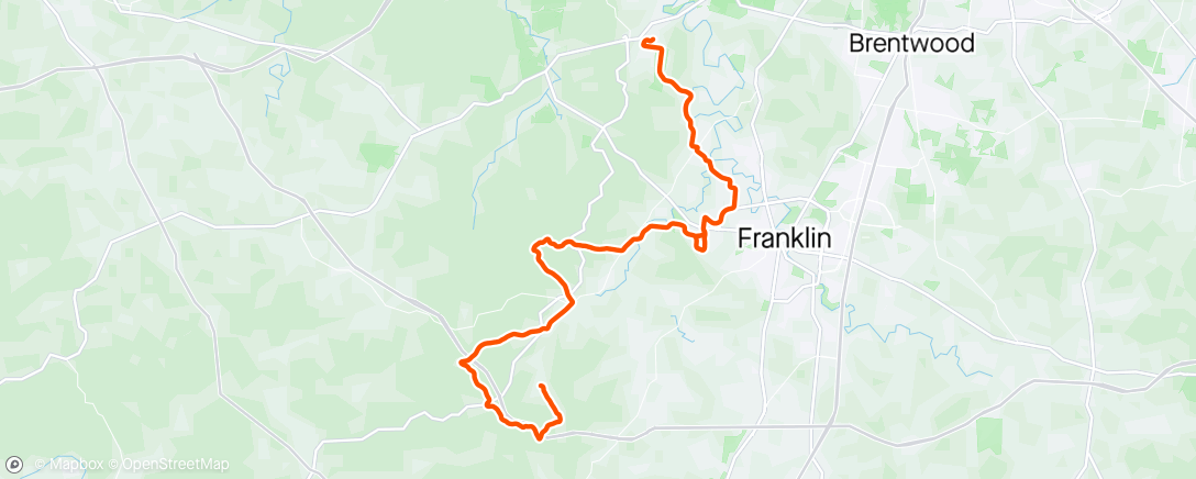 Map of the activity, Morning Ride pt 1