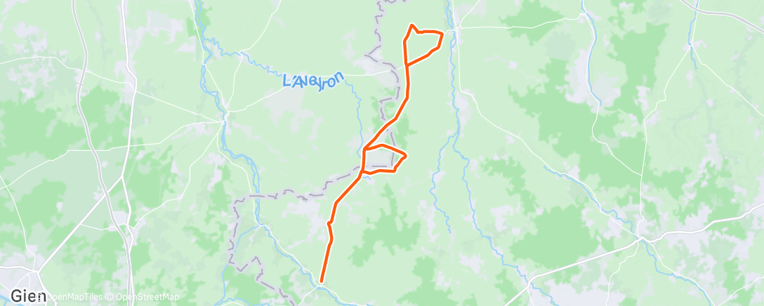 Map of the activity, Sortie vélo le matin