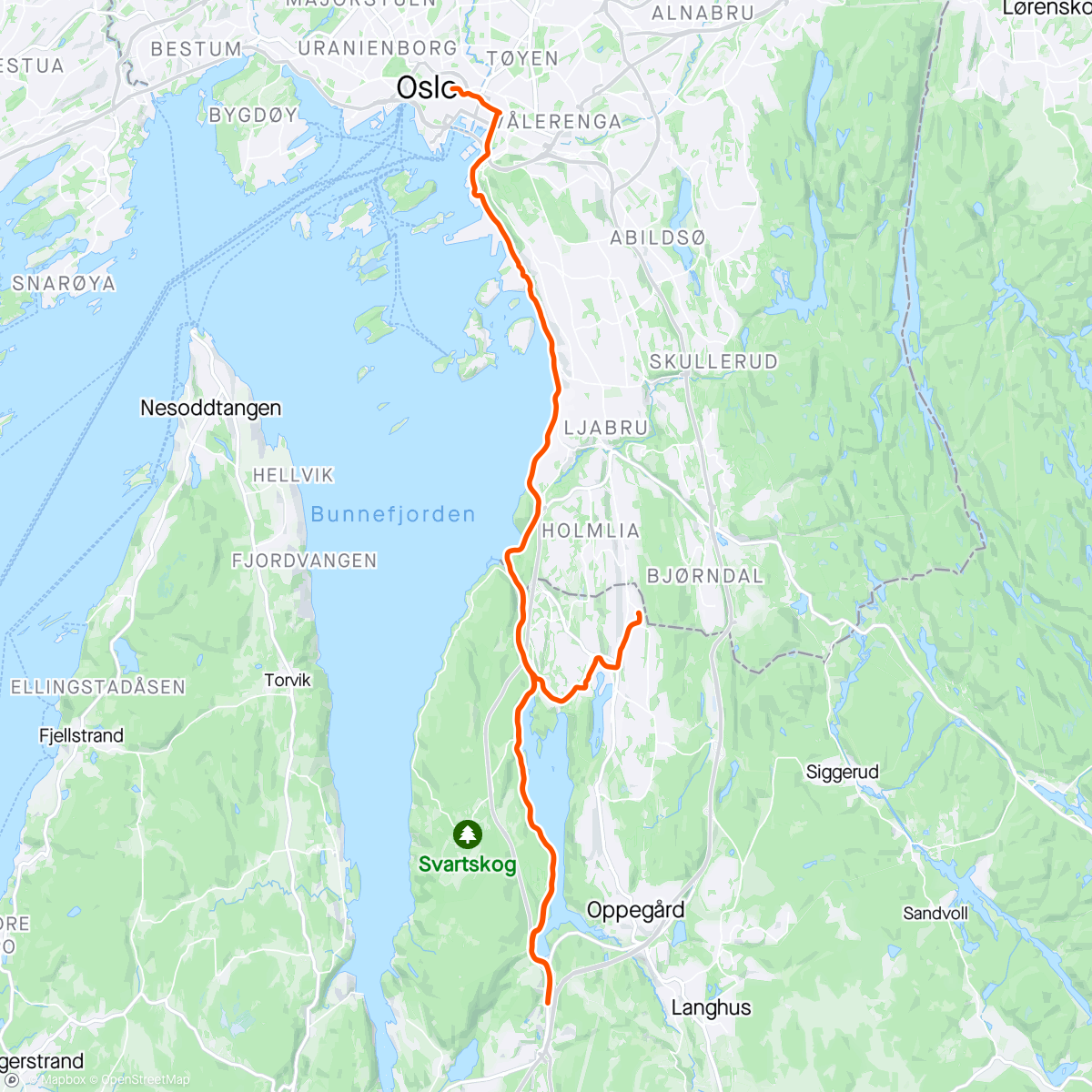 Mapa da atividade, Hjem fra Jobb - 40 / 20 på Gamla