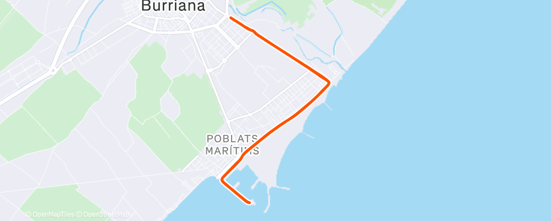 Map of the activity, Carrera de noche