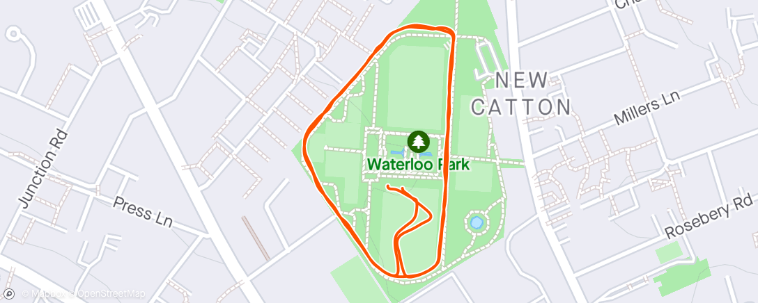 Map of the activity, Park run with the kiddies