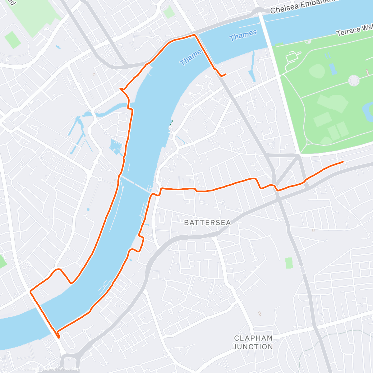 Map of the activity, Afternoon Run