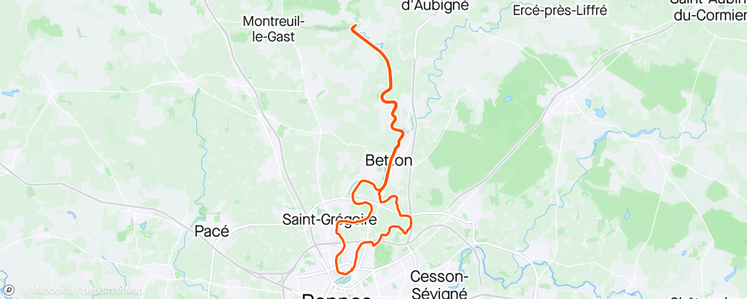 Map of the activity, Sortie vélo "Gravel" sur le halage