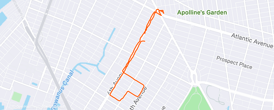 Map of the activity, Afternoon Run