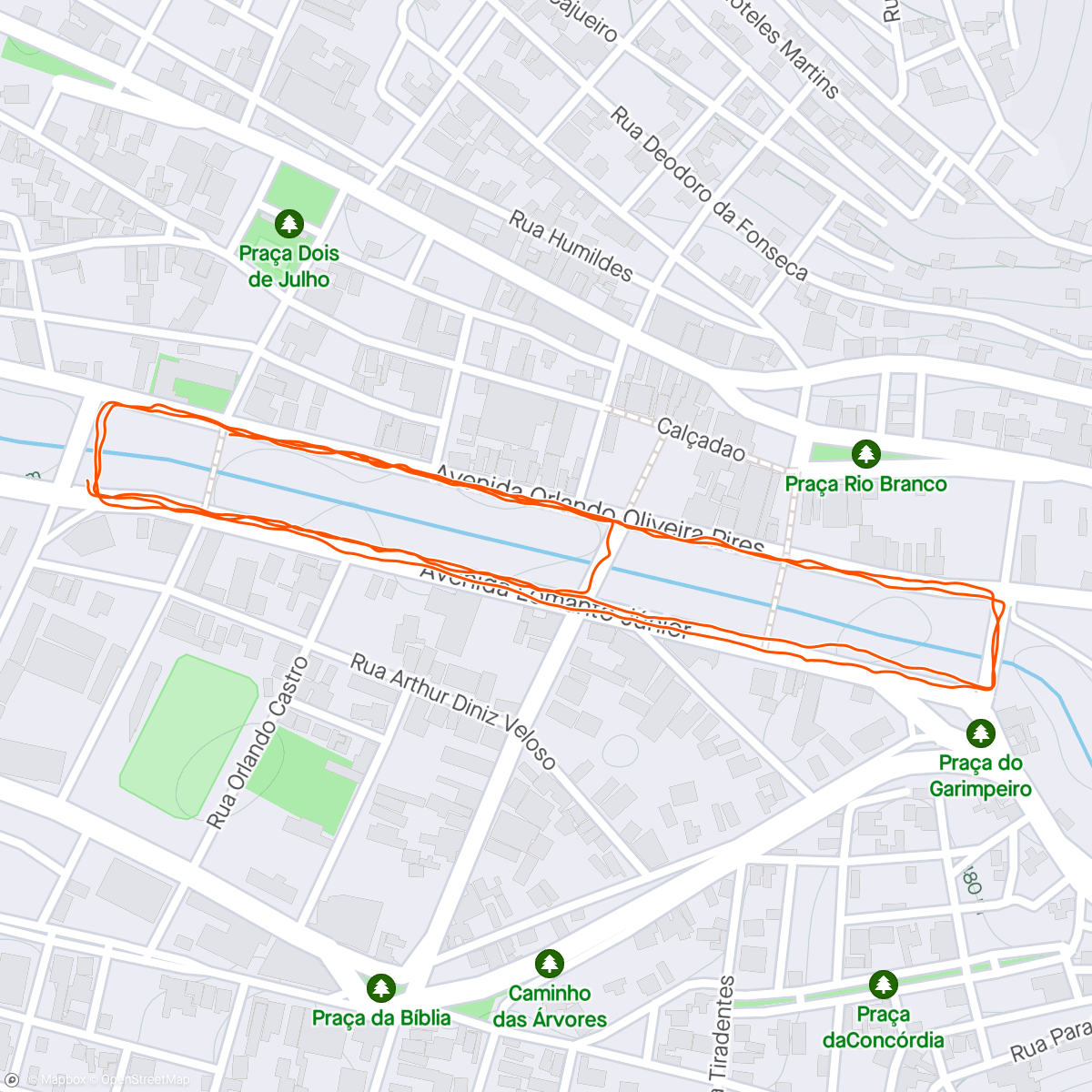 Map of the activity, Caminhada. Treino 44/250.