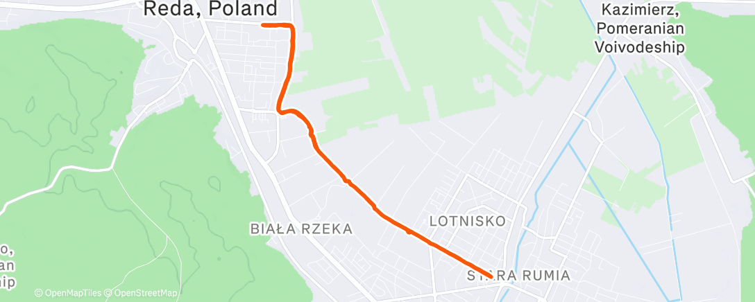 Map of the activity, Afternoon Run