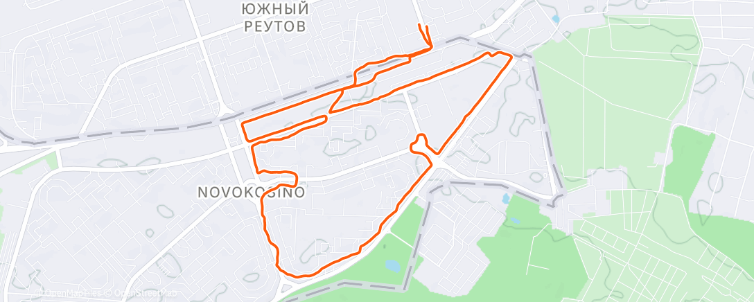 Map of the activity, Evening Run