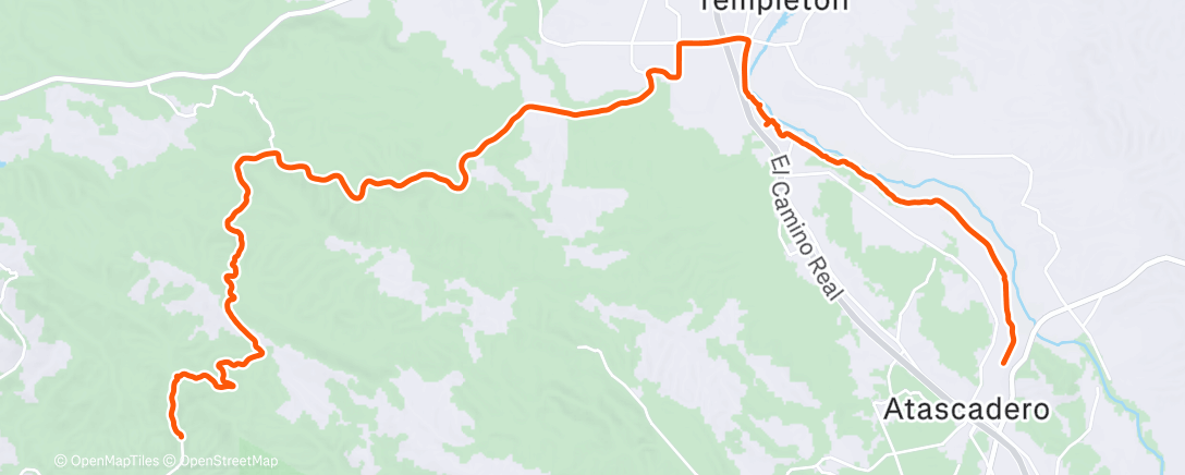 Map of the activity, Cycling