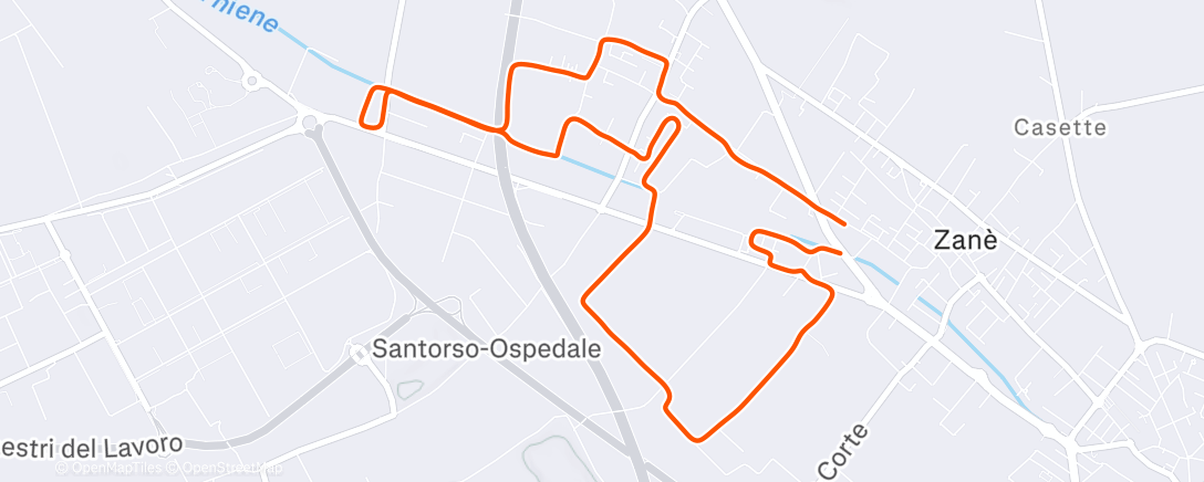 Map of the activity, Corsa mattutina