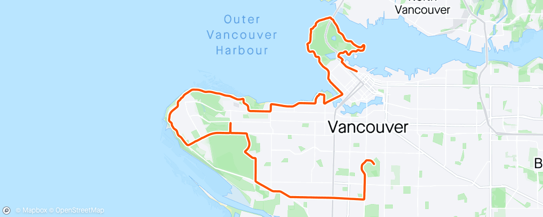Map of the activity, Vancouver Marathon (2nd - 2:23:52)