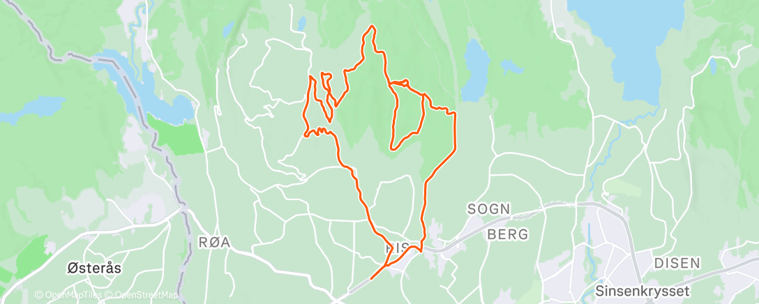 Map of the activity, Lunch Mountain Bike Ride