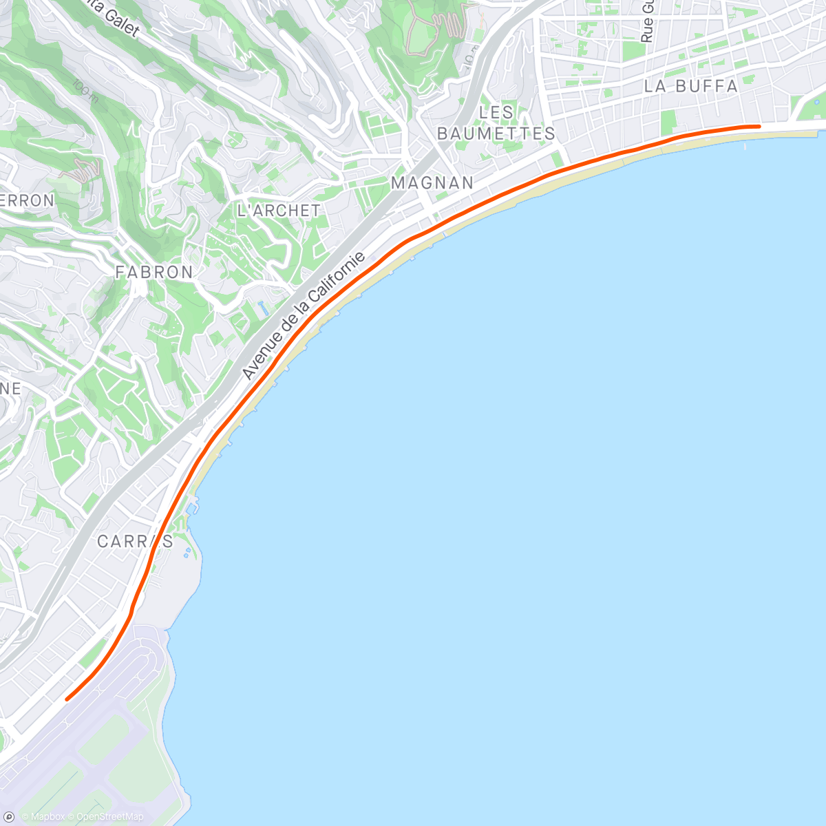 Mapa da atividade, FulGaz - La Promenade des Anglais