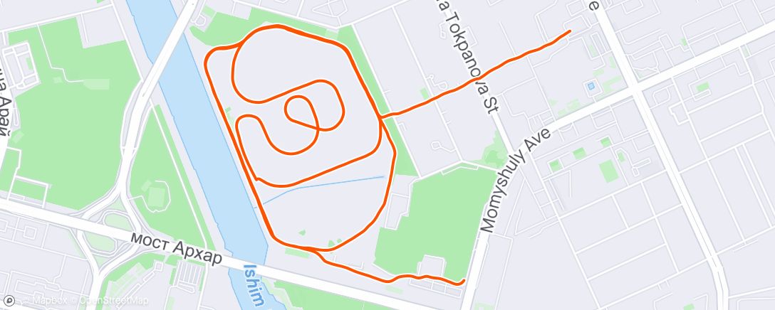 Map of the activity, Afternoon Run