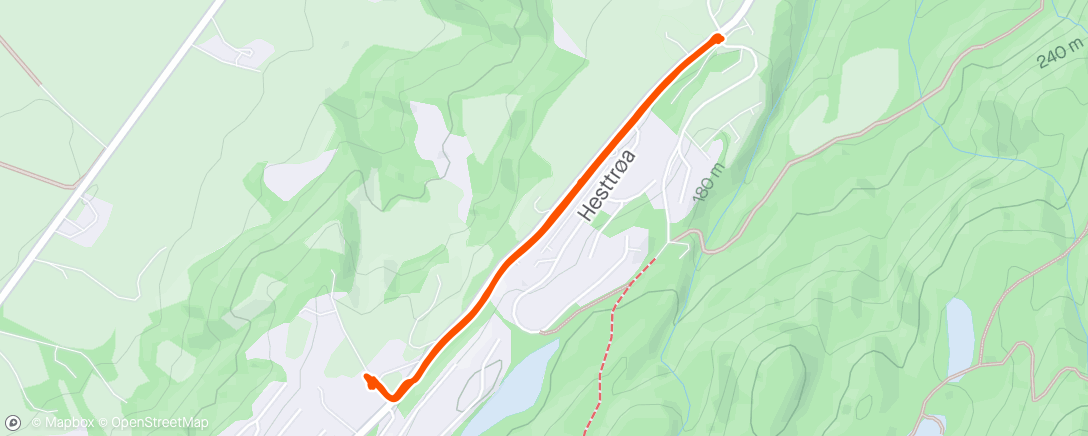 Map of the activity, 7x1000m med Runstøren og kidsa i vogn