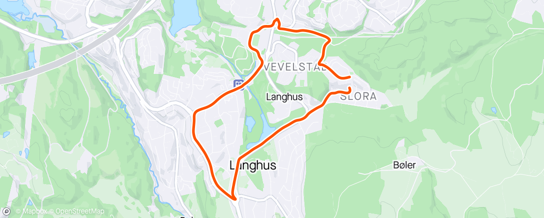 Map of the activity, Rooolig jogg med Espen