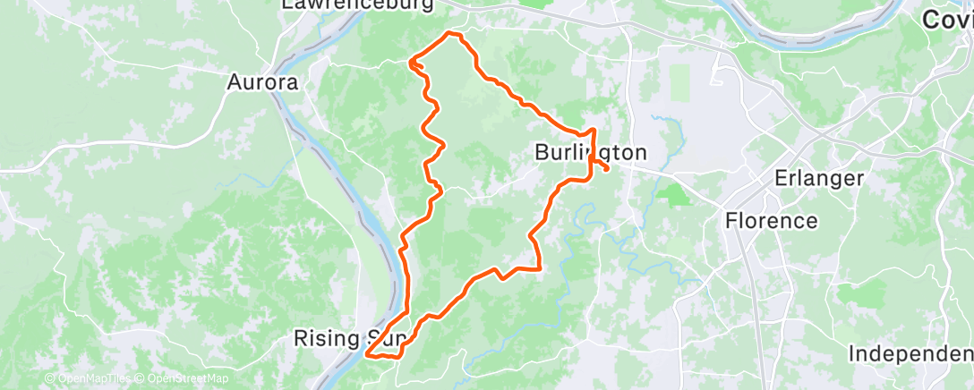 Map of the activity, Pre Holiday Rush Ride