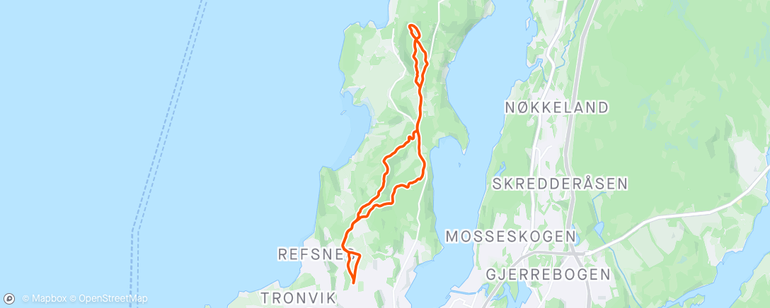 Map of the activity, Løpetur med Donatas og Martin
