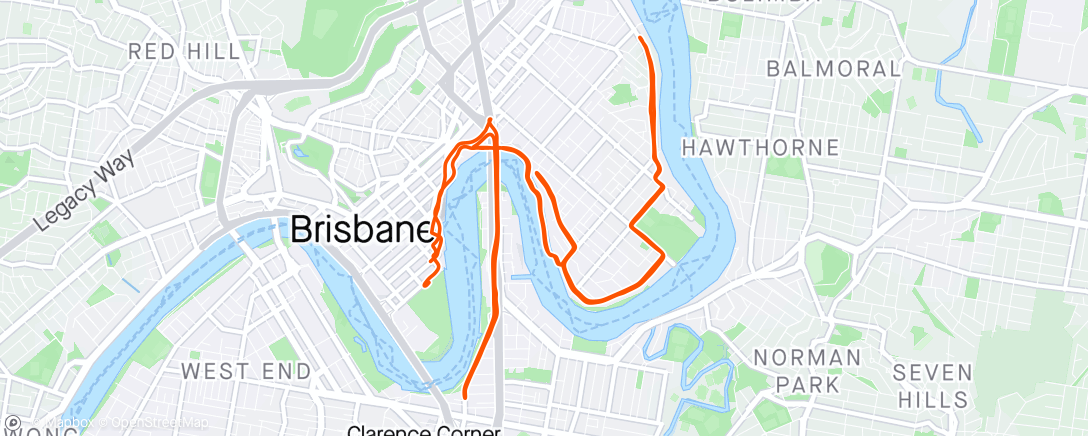 Mapa da atividade, Brisbane Half Marathon - 1st