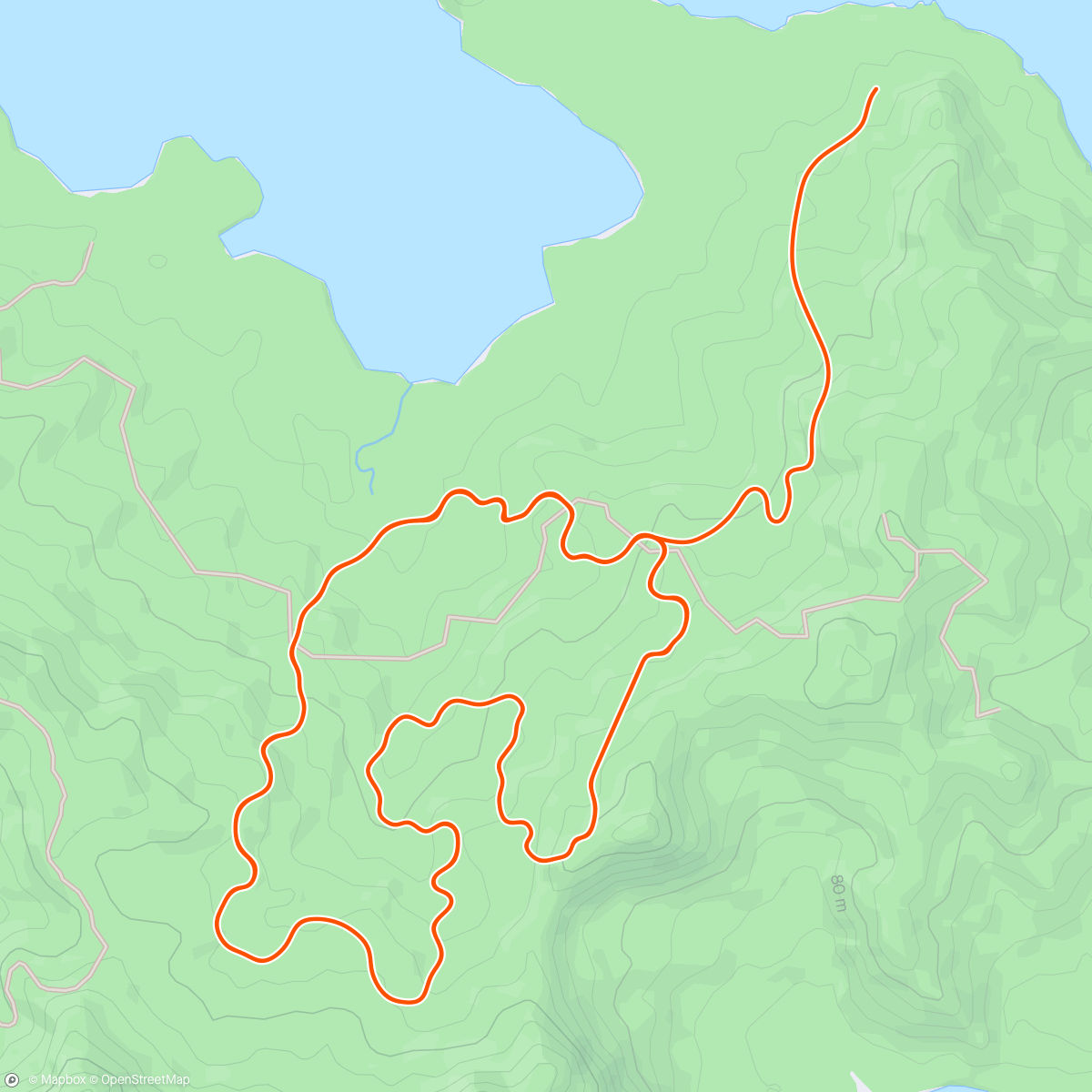 Map of the activity, Zwift - Threshold Build (first 5) 3x10' in Watopia
