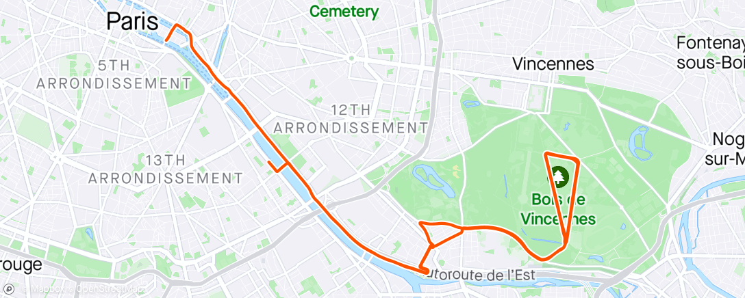 Map of the activity, Shit legs but rocket of a bike