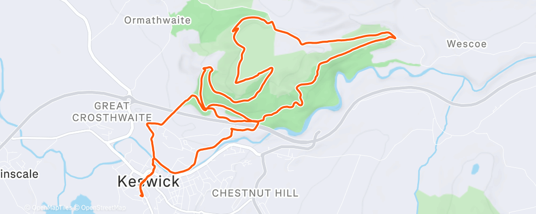 Map of the activity, Afternoon Run