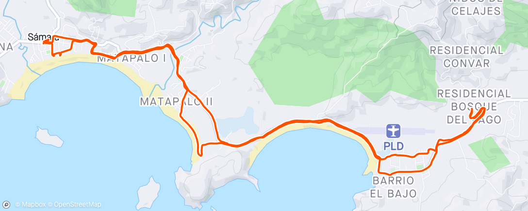 Mapa da atividade, Vuelta en bicicleta de montaña matutina