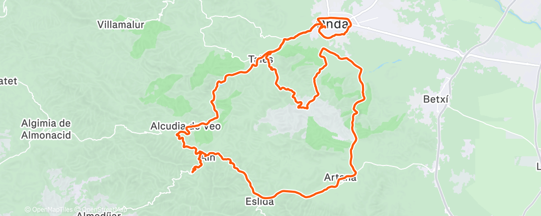 Map of the activity, Morning Mountain Bike Ride