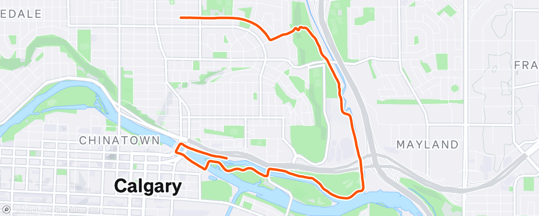 Map of the activity, Afternoon run