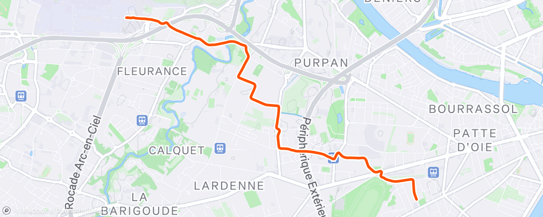 Map of the activity, Sortie vélo le matin