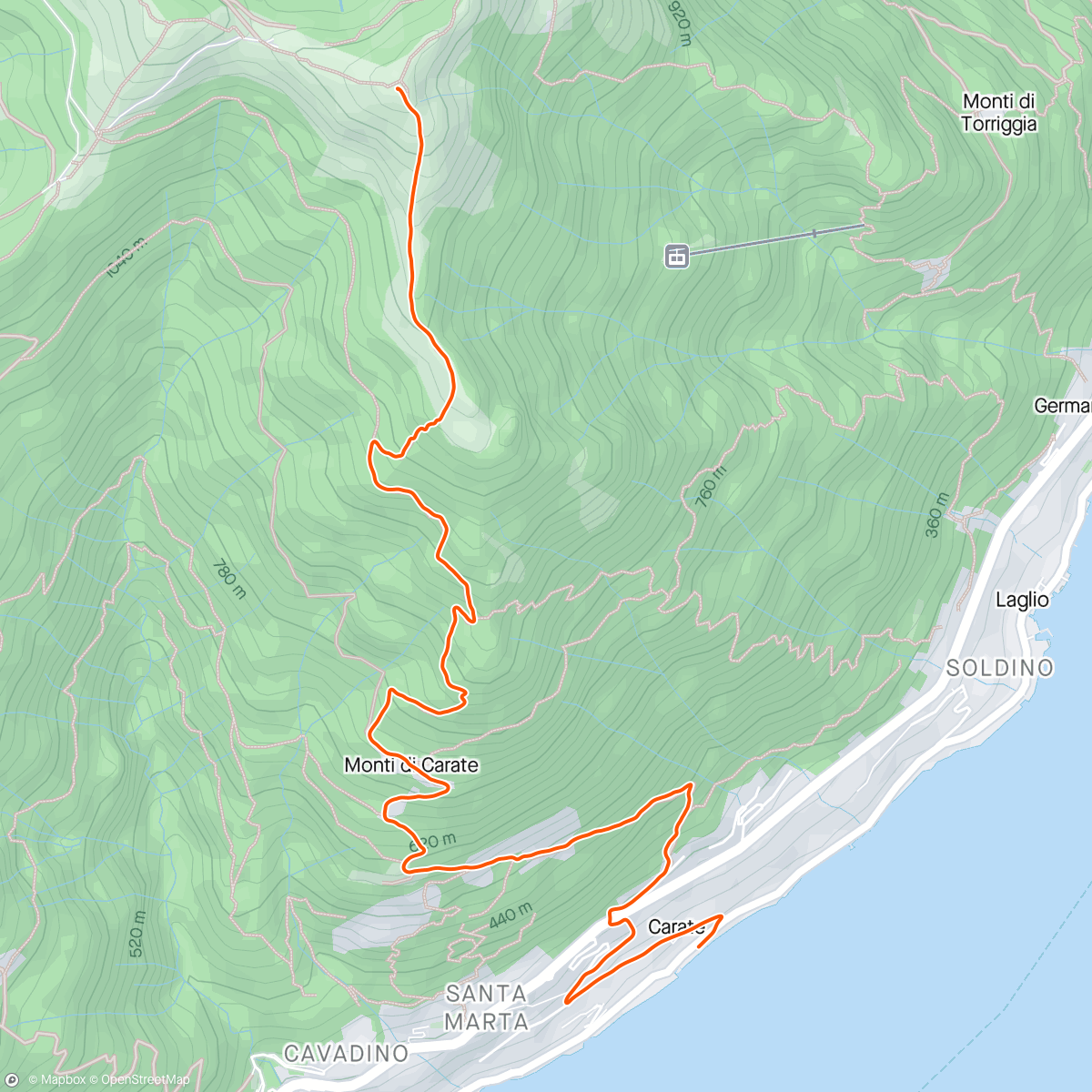 Map of the activity, Vertical Lago di Como 👑