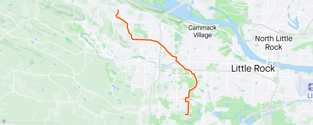Map of the activity, Ride back home