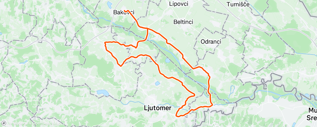 Map of the activity, Afternoon Ride