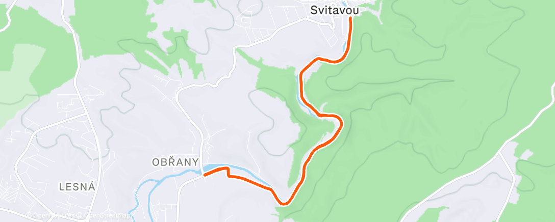 Map of the activity, Tempo run