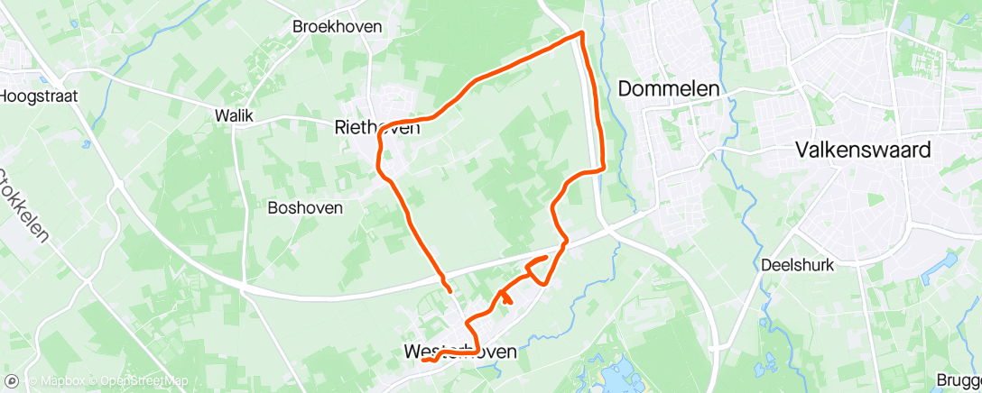 Map of the activity, Evening Bike Ride