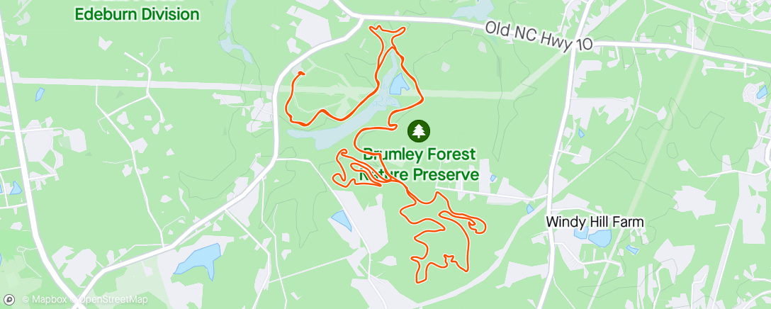 Map of the activity, Mountain Bike Ride (NICA practice)
