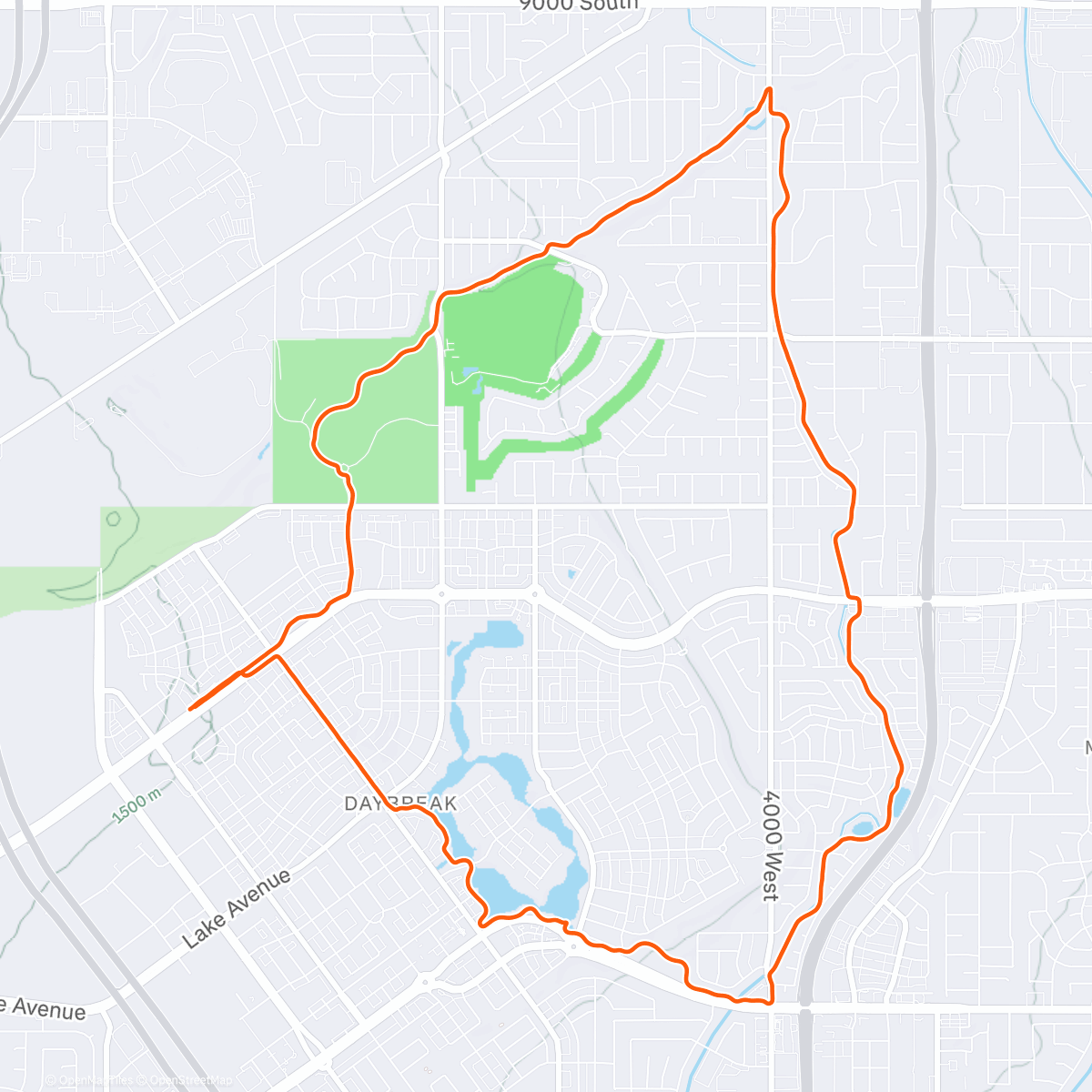 Map of the activity, Afternoon Run