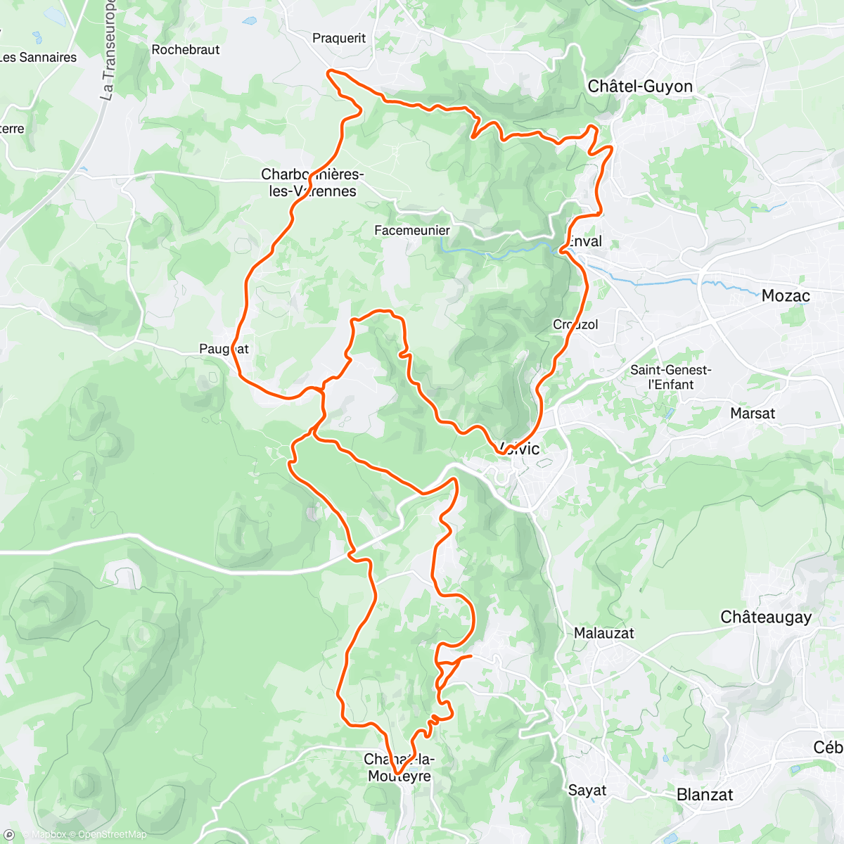 Map of the activity, Sortie gravel le matin
