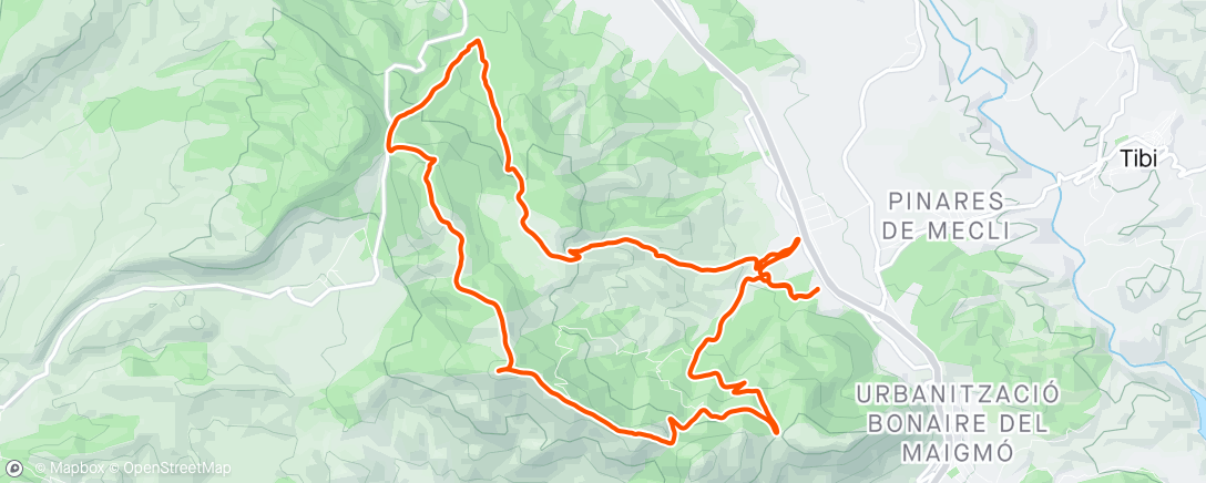 Mapa da atividade, Carrera de montaña 2:30....