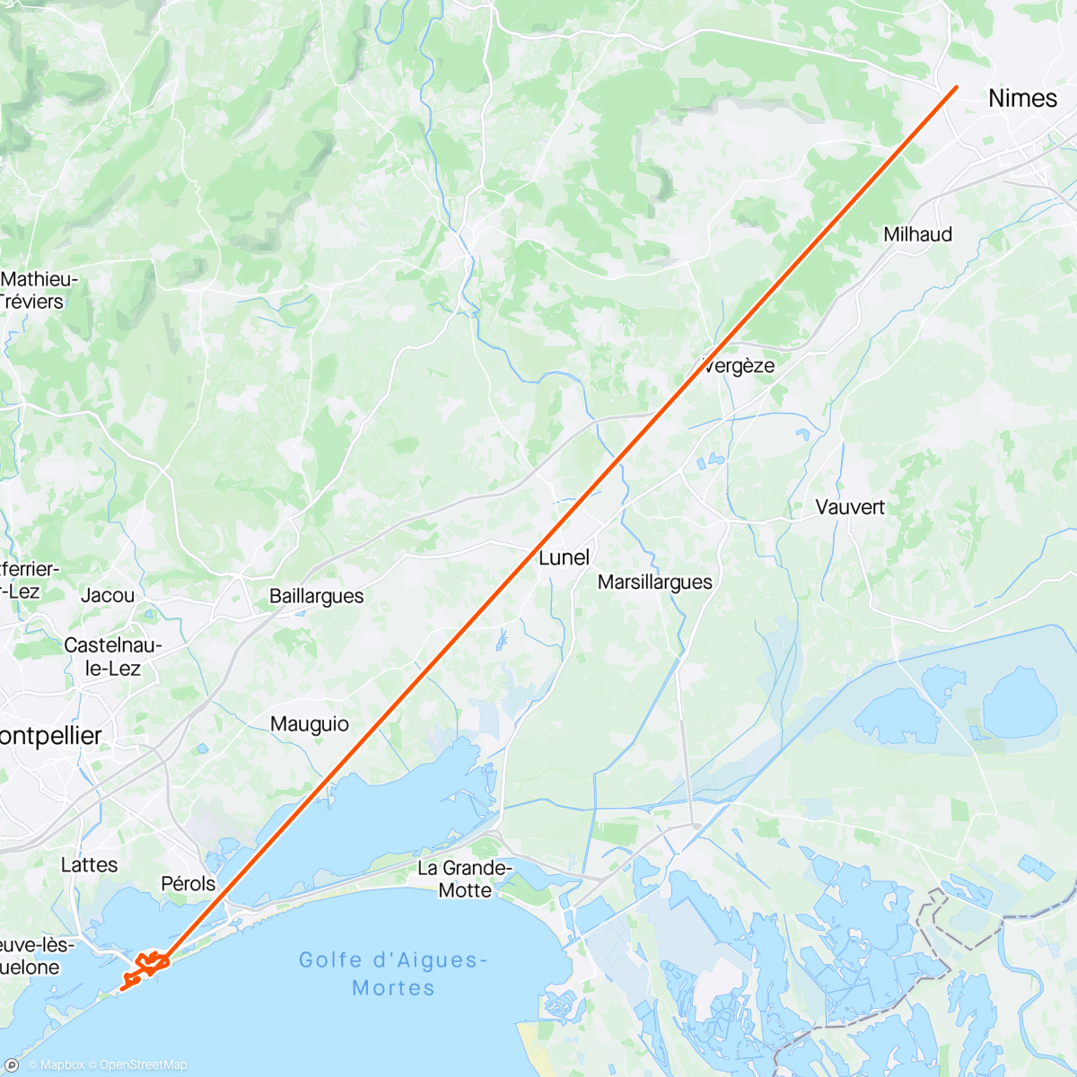 Mapa de la actividad (Les bons côtés du travail… repérage du tracé des 24H Saint-Pierre. Hâte d’y être !)
