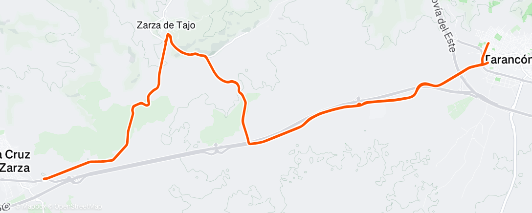 Map of the activity, Bicicleta al anochecer