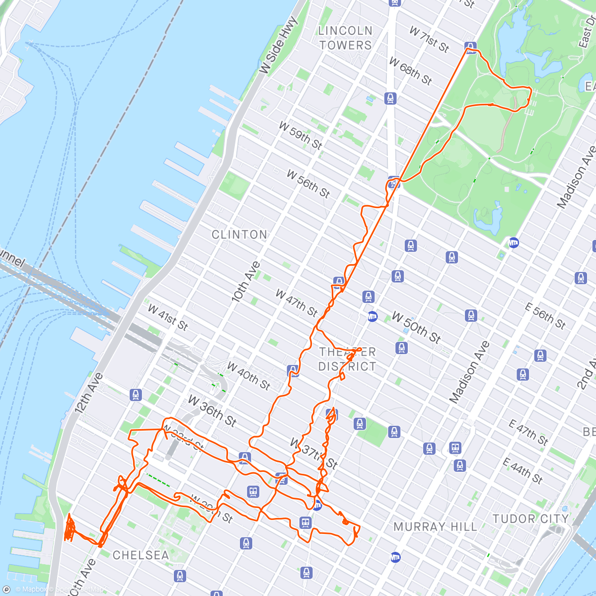 Mapa de la actividad, Gatelangs i NYC med Tuva – Dag 3
