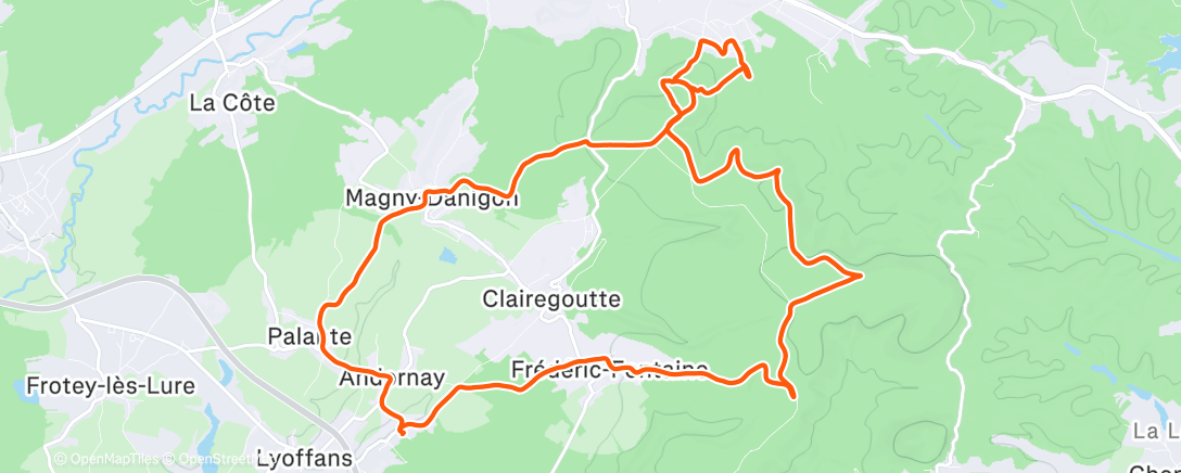 Map of the activity, Trail dans l'après-midi