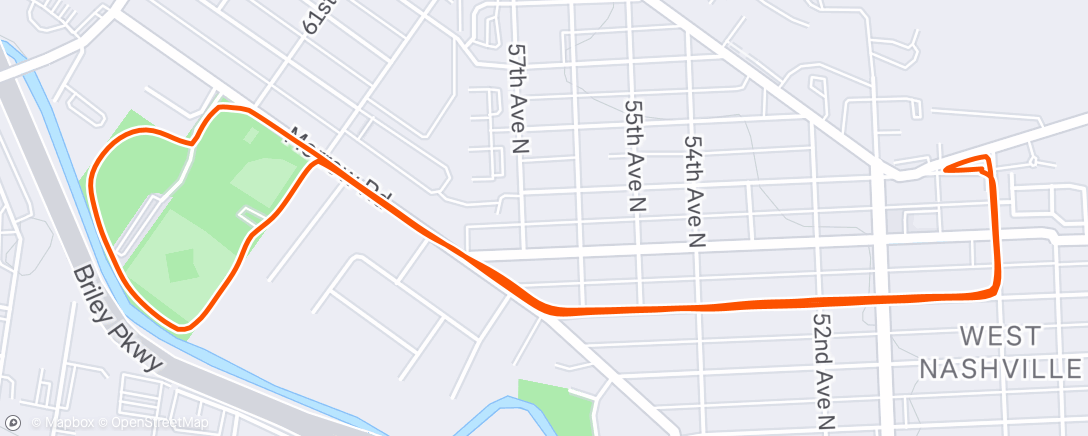 Map of the activity, Afternoon Run